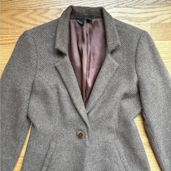 The Fisher Project Notch Collar Alpaca Wool Tweed Blazer Jacket Brown XS - Picture 2 of 13
